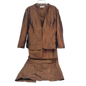 Glamor Special Occasions Size 18 Gold Long Dress w/ Blazer